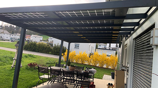 Solar Terrassenüberdachung Effizienz im Energieverbrauch