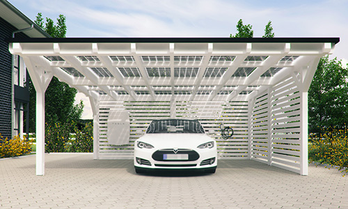 Solarcarport-Tesla