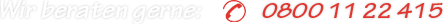 Wir beraten Sie gerne 08001122415