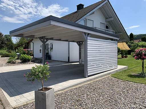 Brandschutzwand für Carport