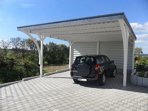 Carport mit Brandschutzwand