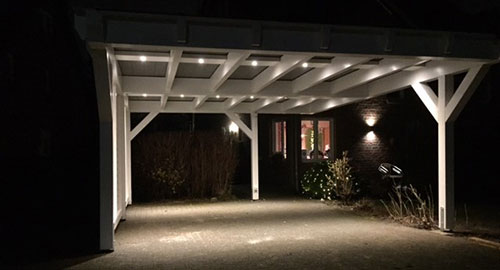 Beleuchtung für ein Carport